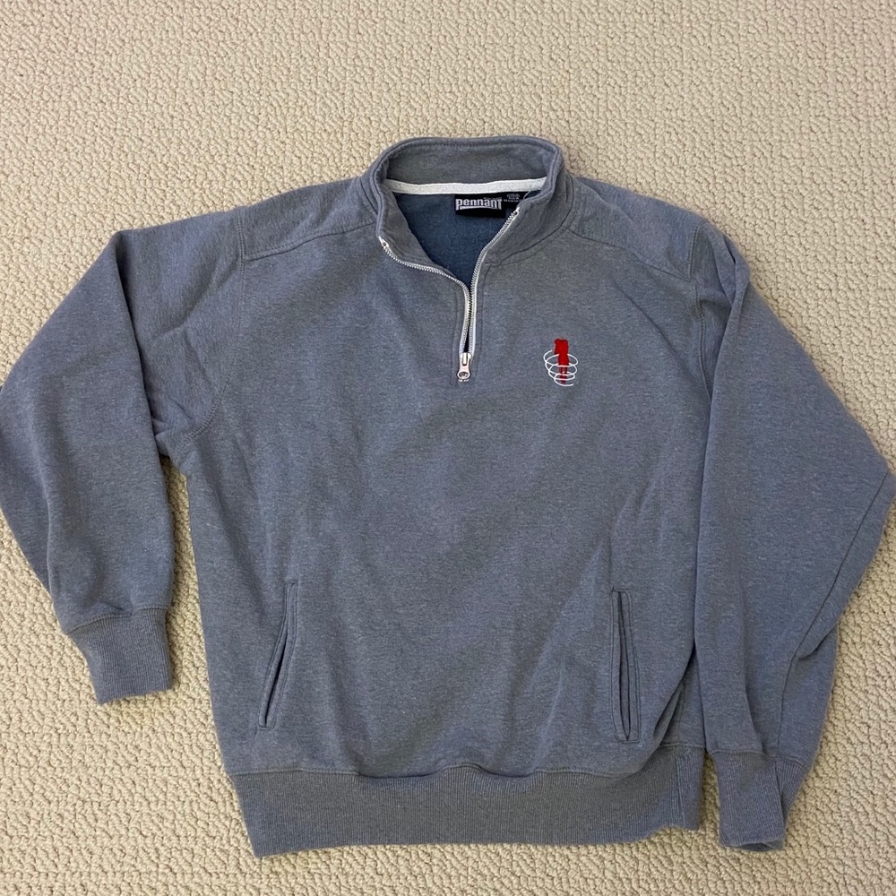Gray quarter zip pullover sweatshirt